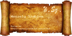 Weszely Szabina névjegykártya